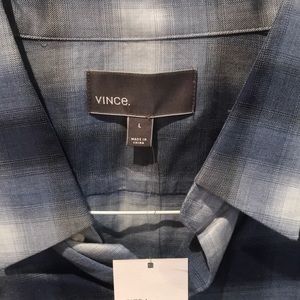 Vince Button down shirt Large NEW blue gray